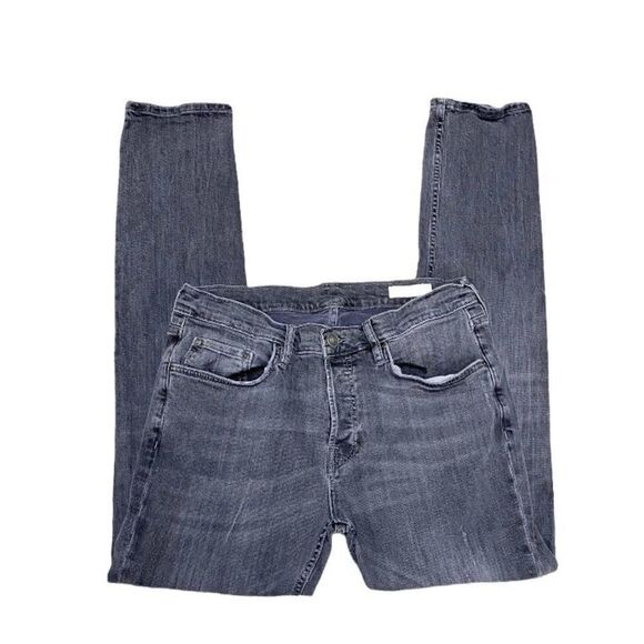 All Saints Grey Cigarette Button Fly Jeans Size 32 - Picture 1 of 6